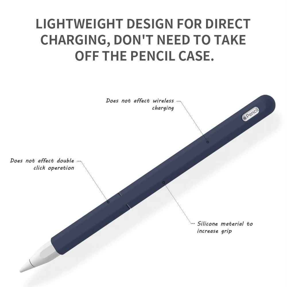 GOOJODOQ 3 в 1 для Apple Pencil 2 Чехол 2-го поколения для Apple Pencil 2 Держатель крышки Премиум Silic для iPad стилус