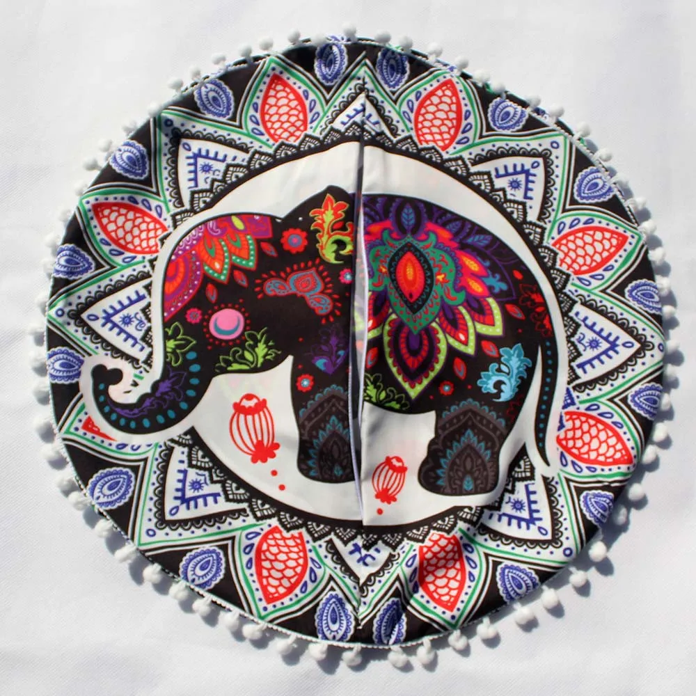 B Gajjar прочные инструменты напольные подушки с индийской мандалой круглый Boho наволочка чехол Цветная текстильная подушка 43*43 см Прямая поставка - Цвет: B