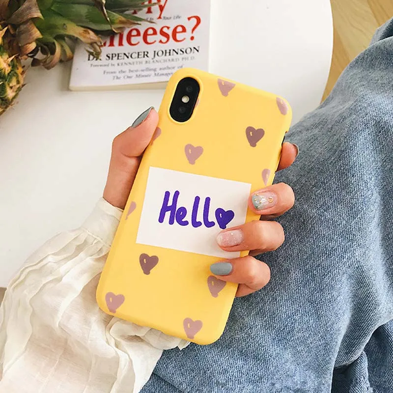 JIBAN мило письма Hello телефон чехлы для iphone 8 мобильный оболочки X 6 6s plus 7 задняя