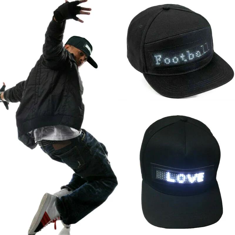 LED Light Up Hat Colorful Cap Cool with Screen Waterproof Smartphone Controlled C55K Sale | Спорт и развлечения