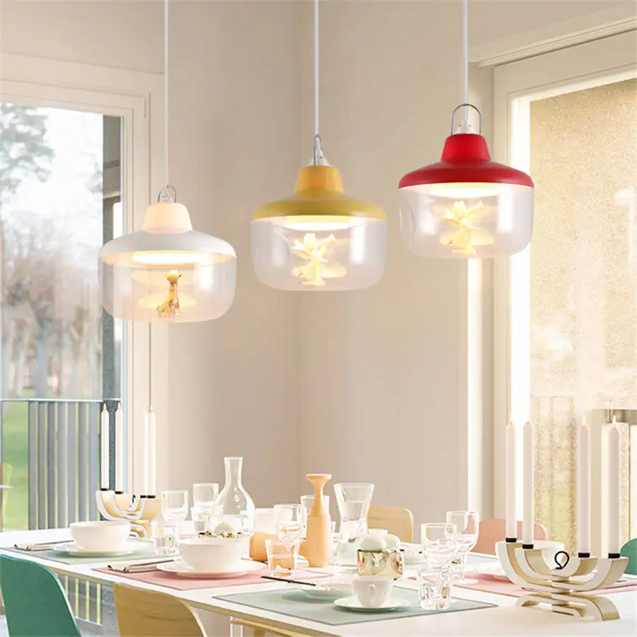 Арт-деко акриловые оттенок diy led подвесные светильники романтические Детская
