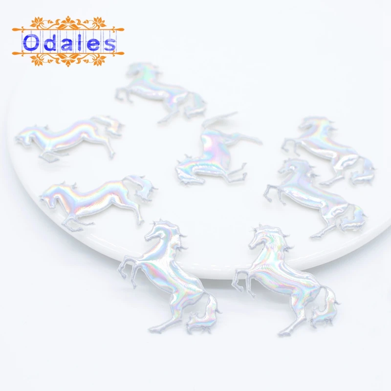 60Pcs/lots 4*3CM Delicate Fly Horse Appliques Cartoon Unicorn Pads Patches for Wall Clothes Stickers DIY Hair Clips Decor H22 | Дом и сад