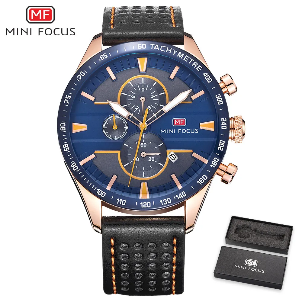 rose gold blue black Мини фокус мужские s наручные кварцевые часы мужские водонепроницаемые спортивные часы мужские s наручные часы с кожаным ремешком военные часы наручные мужские часы - Цвет: rose gold blue black