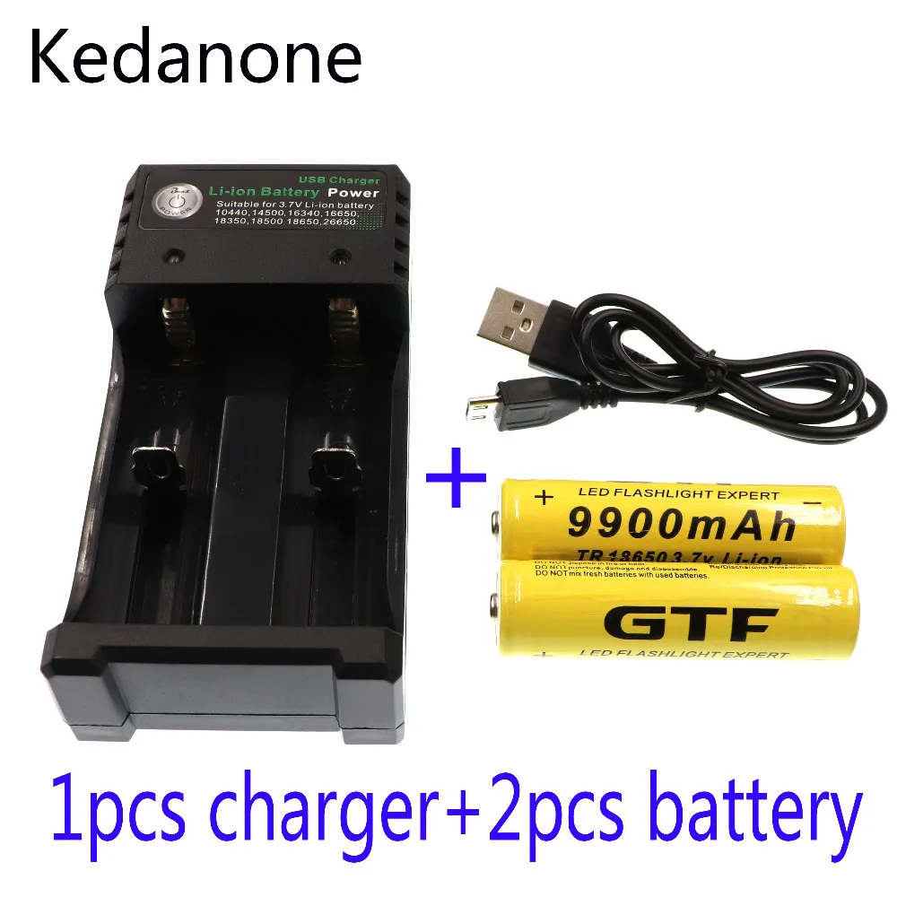 2 шт. 18650 Батарея 3 7 V 9900 мА/ч Перезаряжаемые литий Li Ion Зарядное устройство