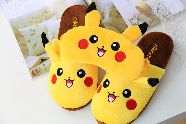 2017 тапочки Pokemon Pikachu baotou для отдыха пижамы унисекс обувь костюмированной
