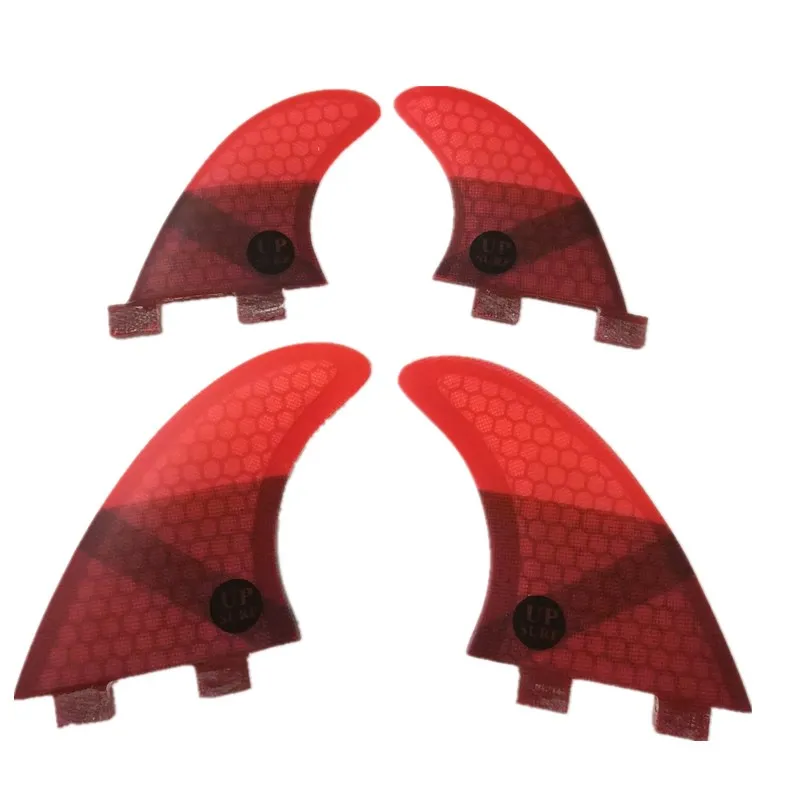 Red 4pcs Surf FCS G5+ GL сотовый плавник из стекловолокна для серфинга плавники Quilhas плавники FCS quad наборы quad плавники - Color: Red 4pcs
