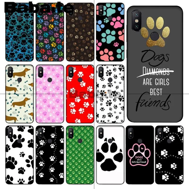 Черный мягкий силиконовый чехол для телефона Babaite Rainbow dog Foot Paw Claw redmi 5plus 5A 6pro 4X note5A