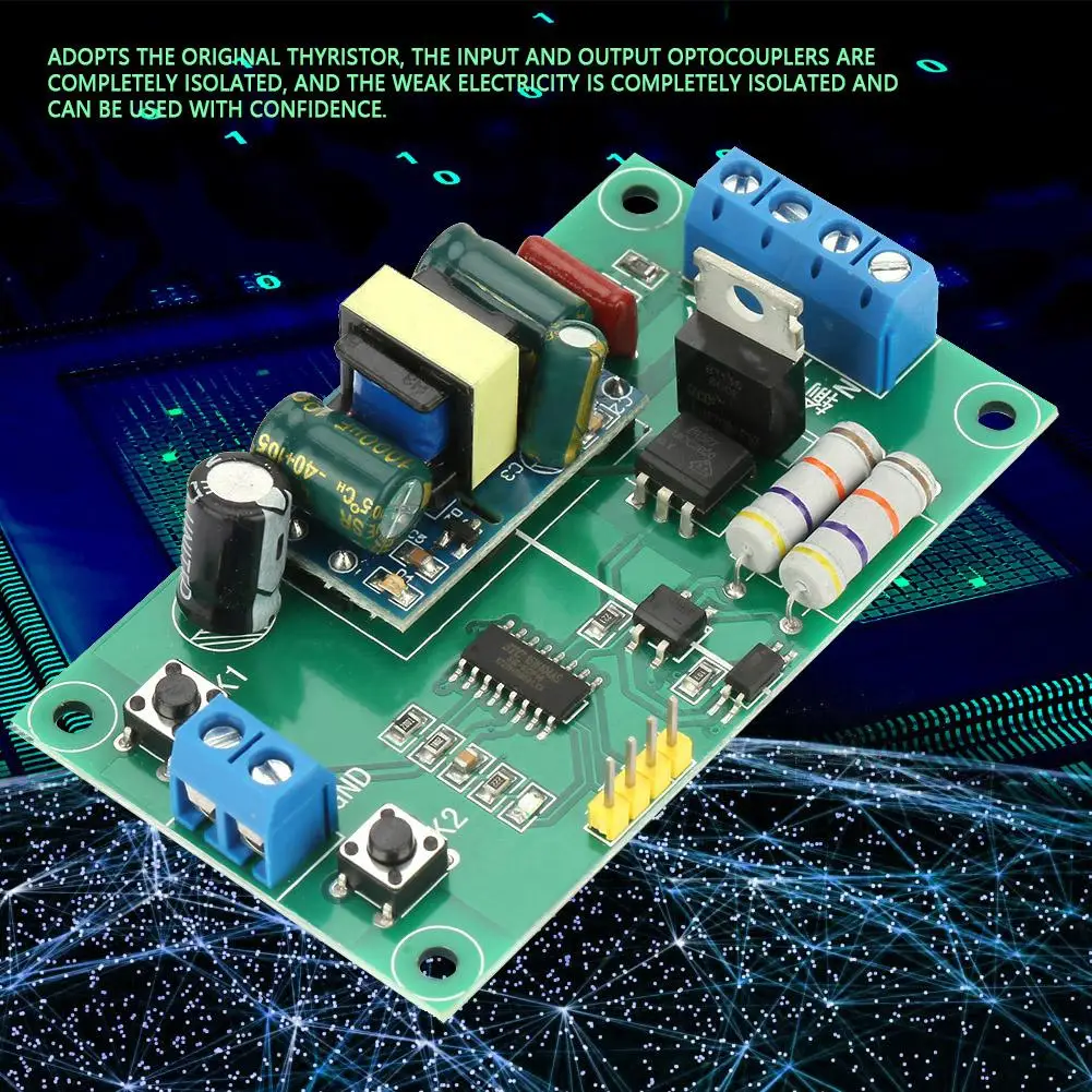 220V AC SCM ШИМ Напряжение регулирования Скорость Контроль температуры контрольный тиристорный серийный Порты и разъёмы регулировки модуль YYAC-3 профессиональный