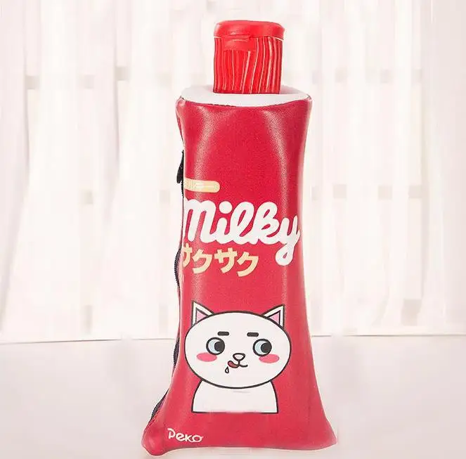 Милый кожаный чехол для ручек, тканевая сумка для карандашей etui, чехол для карандашей cuir, Стильный чехол для карандашей, школьная сумка, Плюмье scol 04895 - Цвет: Красный