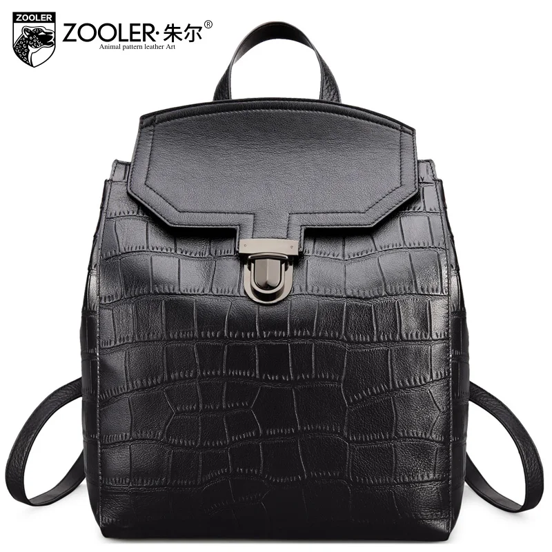 ZOOLER Новая Натуральная Кожа Рюкзак Для Женщин Аллигатор Pattern Баян Сирт Canta Пряжка