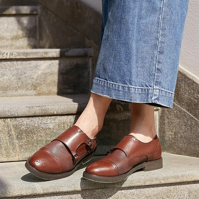 BeauToday Monk/Женская обувь с ремешками ручной работы Высококачественная из