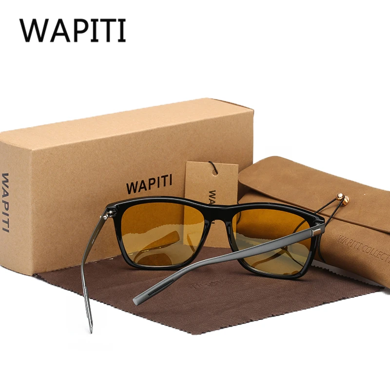 Wapiti Новинка 2017 uv400 Оптический поляризованные Ночное видение Солнцезащитные очки