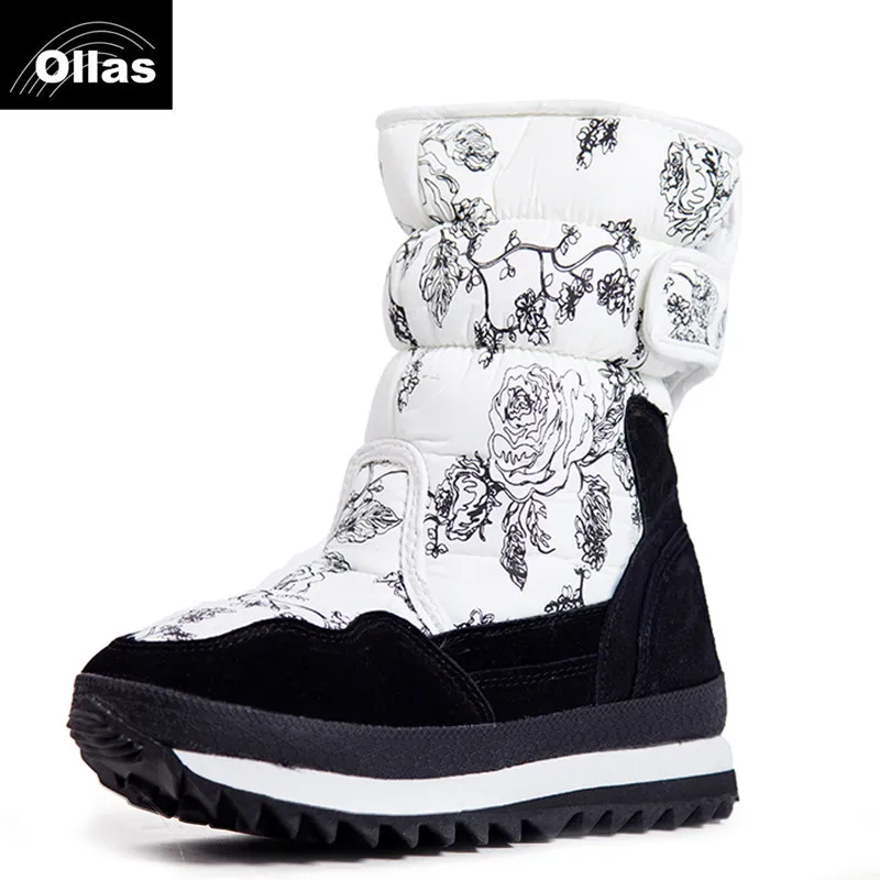 Популярные Российские женские ботинки зимняя обувь зимние с принтом на
