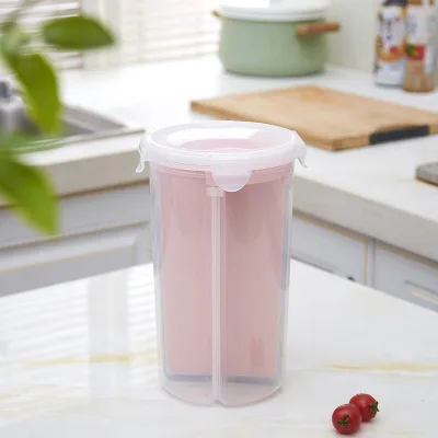 pink Пищевые бутылки для хранения зерна, банки, коробки, разделенная домашняя организация, может контейнер для бобов, рисовой лапши, кухонный герметичный ящик для хранения - Цвет: pink