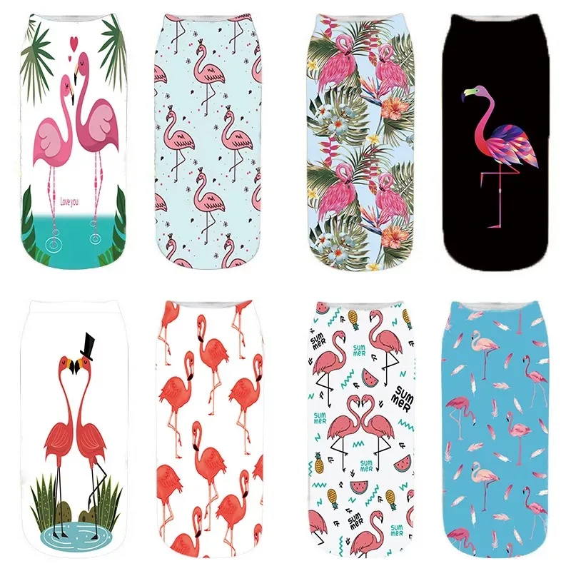 Женские хлопковые носки с 3D принтом фламинго|Носки| |