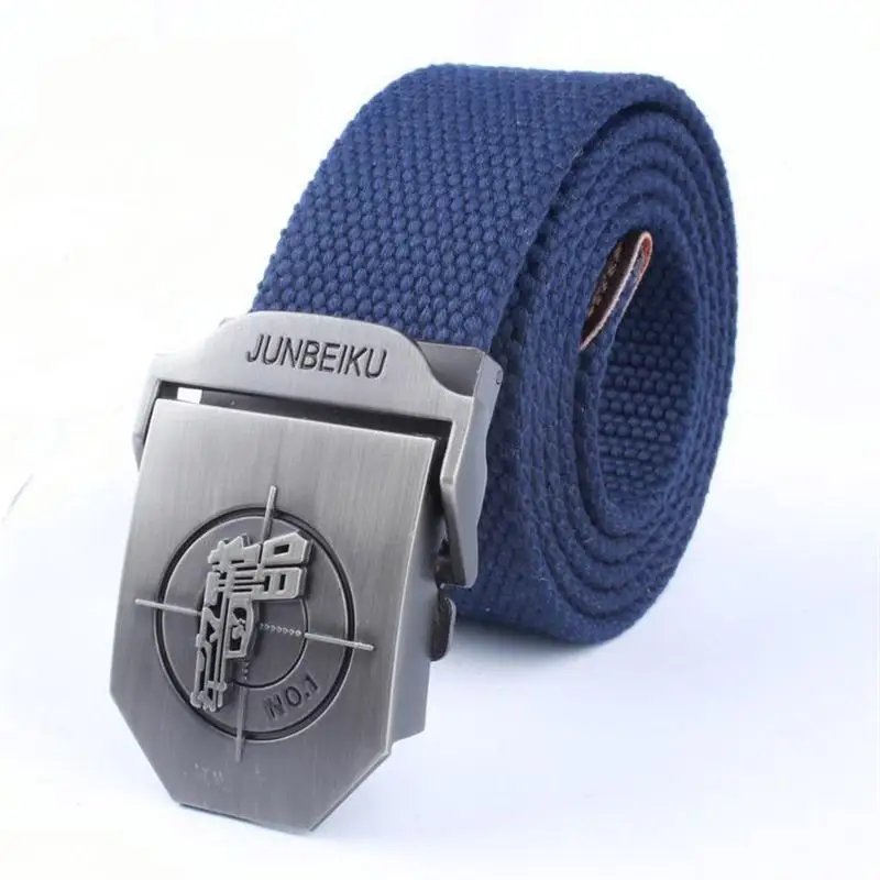 Ремень SupSindy мужской с металлической пряжкой брезентовый армейский тактический