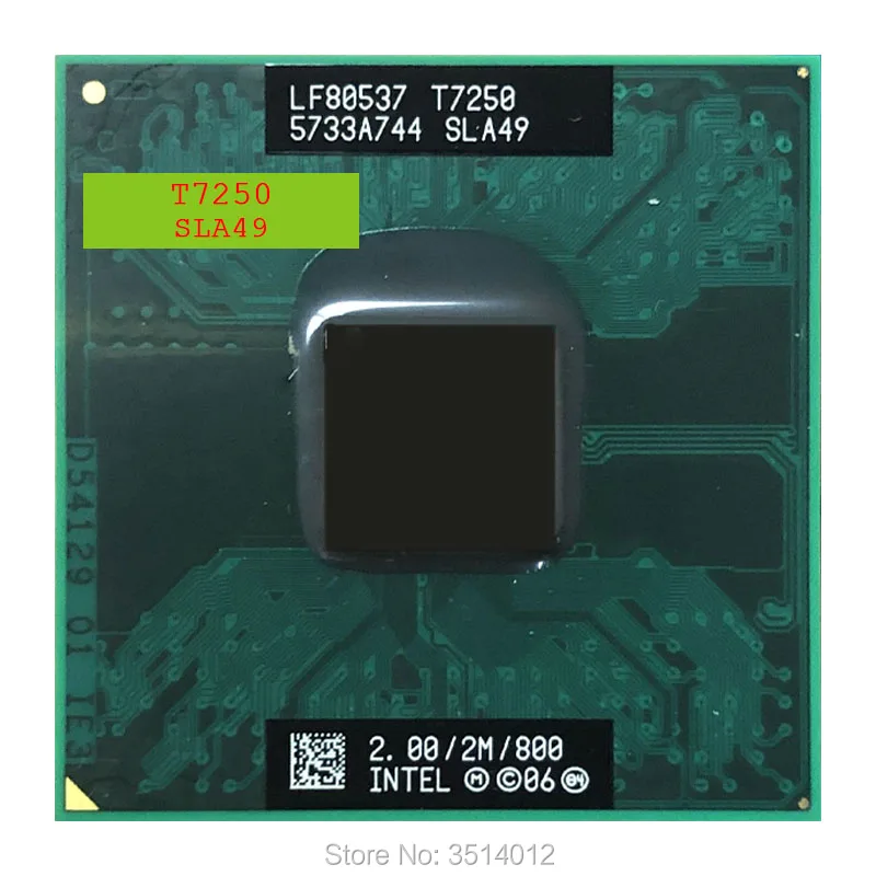 Процессор Intel Core 2 Duo T7250 SLA49 двухъядерный процессор SLAXH 0 ГГц с двумя потоками м 35 Вт