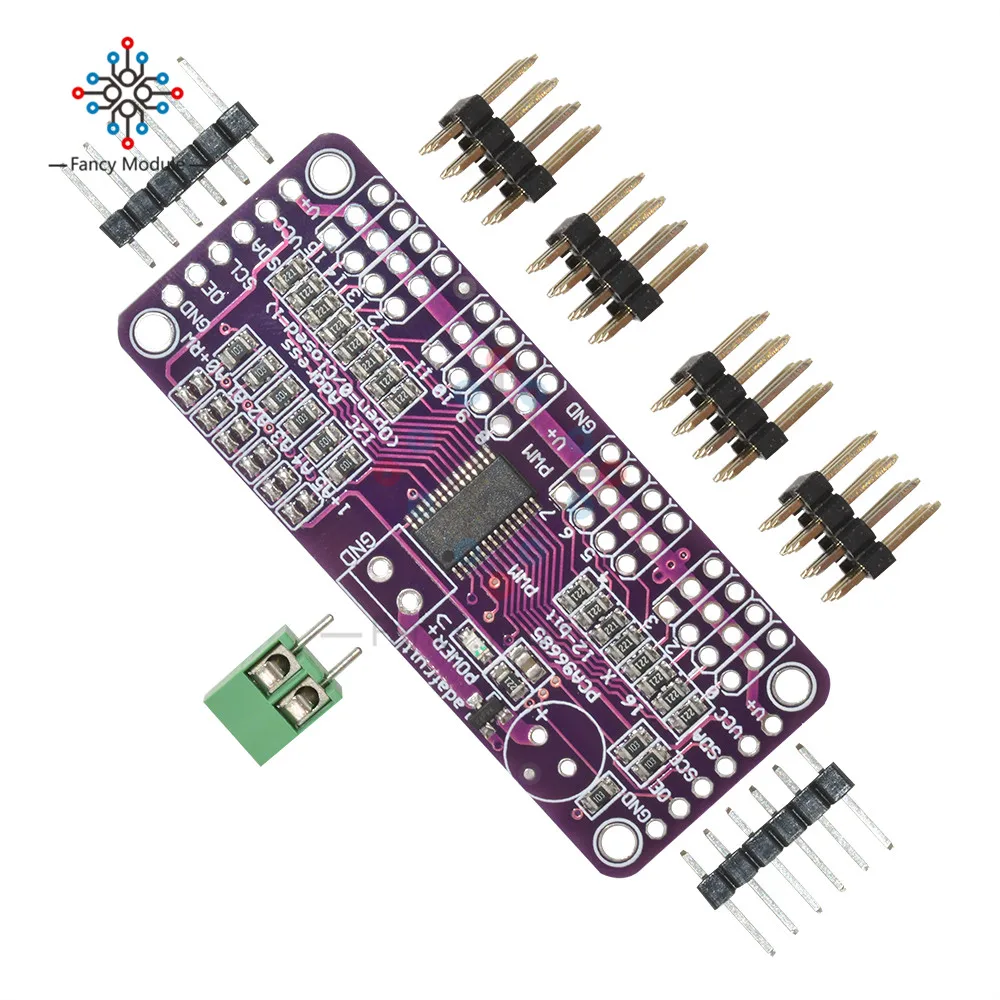 PCA9685 16 канальная 12 битная ШИМ Серводвигатель I2C плата интерфейса для Arduino Raspberry Pi
