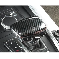 yaquicka carbon fiber style car interior gear shift knob head cover decal sticker trim styling for audi a4 b9 a5 q7 q5l abs new