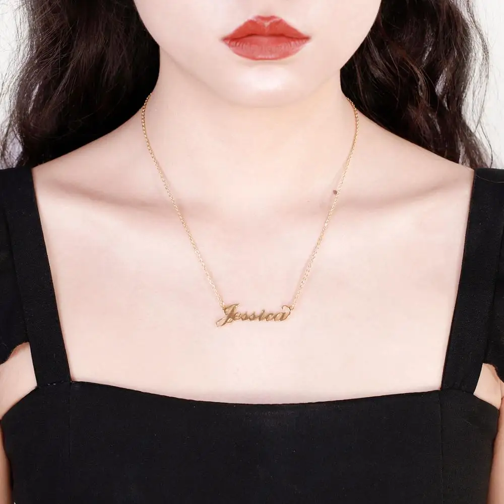 Имя кулон индивидуальное имя ожерелья Три цвета для женщин Hanmade