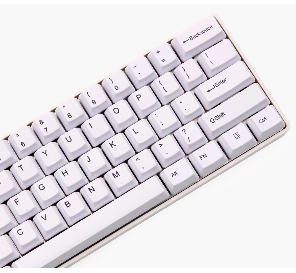 Белый oem pbt keycap краситель субкровать совместим с gh60 dz60 с mac ключами