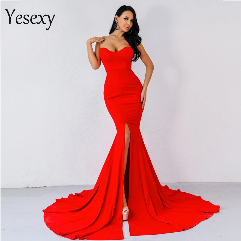 Сексуальное женское асимметричное платье макси Yesexy 2021 вечернее VR1683 | Женская
