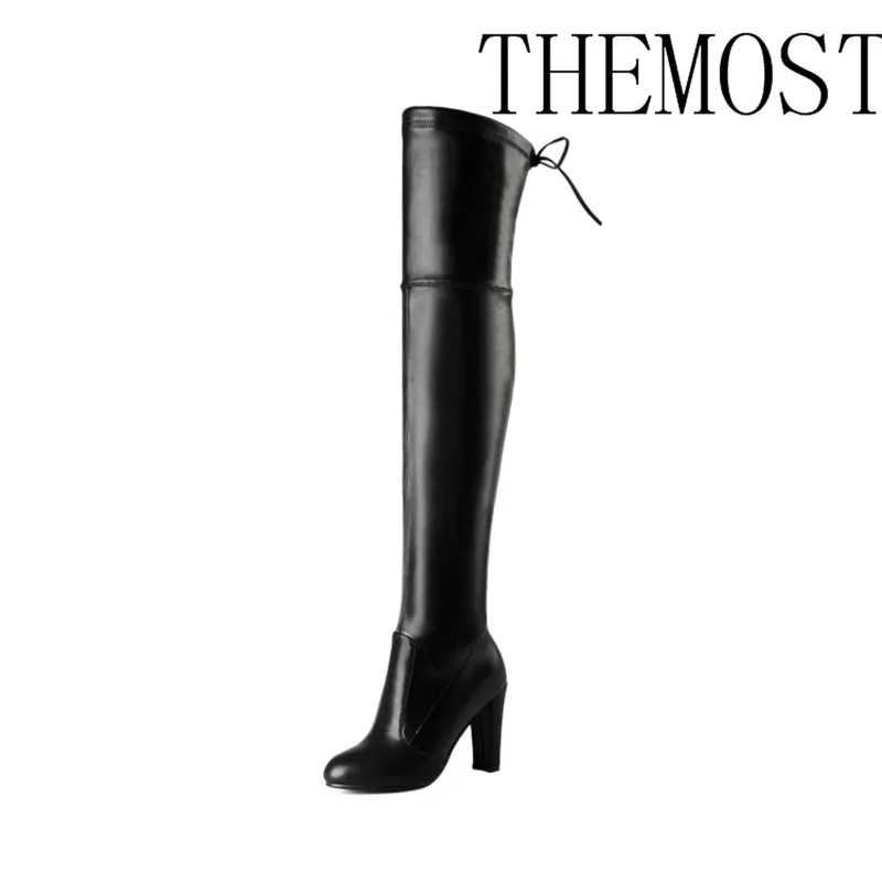 Женские ботфорты из искусственной замши на высоком каблуке|thigh high boots stretch|suede