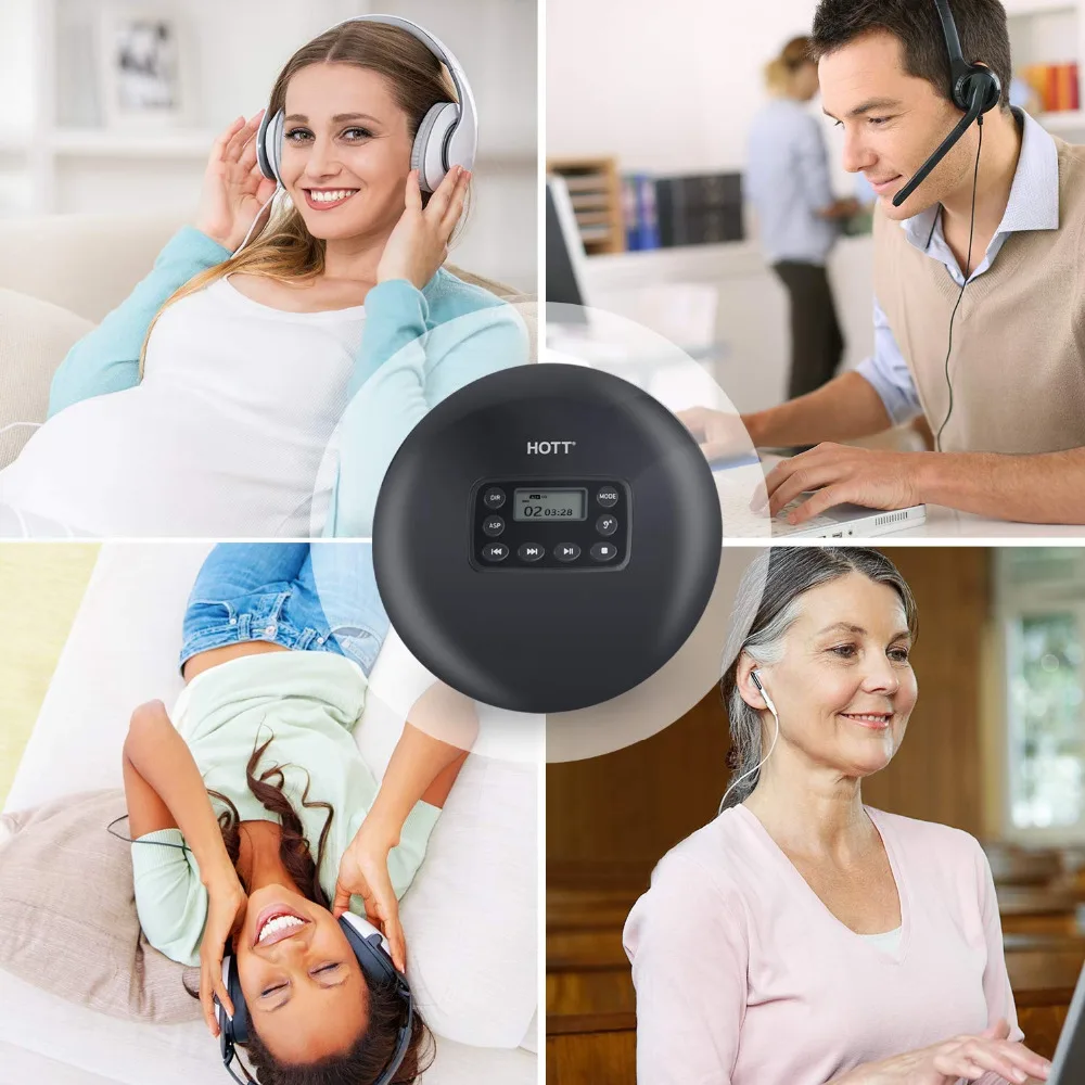 CD Player Rechargeable Portable Personal Disc with LCD Display Music Walkman cd player for Kids &ampAdults | Электроника
