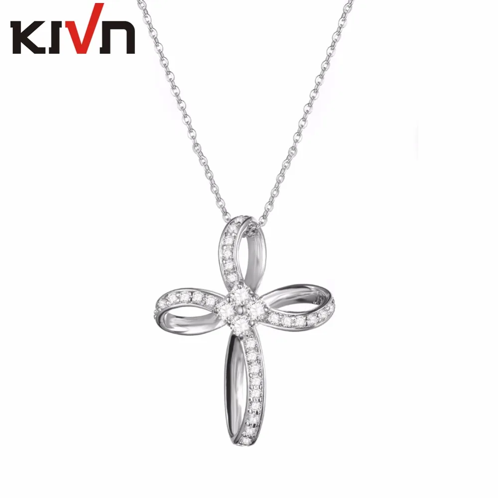 Модные ювелирные украшения KIVN с фианитами подвеска крест для женщин и девушек на