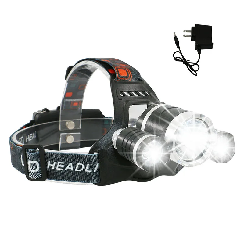 PANYUE 10PCS RJ5000 5000 lumen 3T6 Aluminum USB Rechargeable Zoomable LED Head Lamp Headlamp 2*18650 battery Headlight