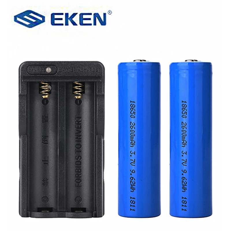 Аккумулятор eken 18650 2600 мАч и зарядное устройство