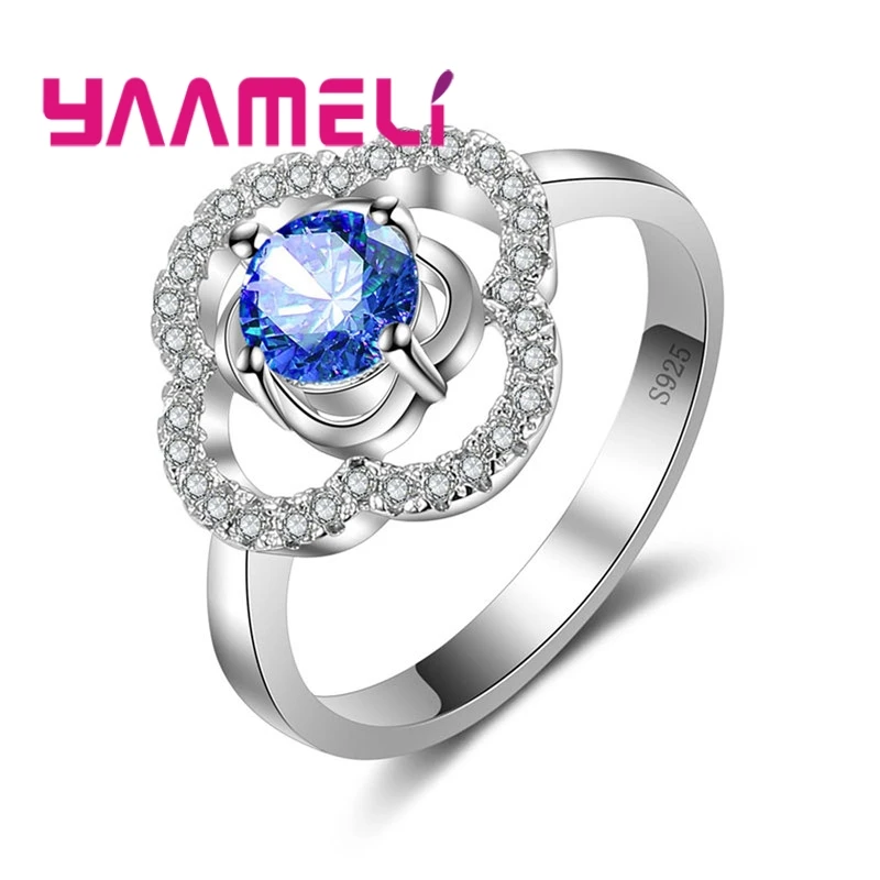 

Unique Design Super Shiny Cubic Zirconia Finger Rings For Women Bridal Wedding Gift 925 Sterling Silver Jewelry Present