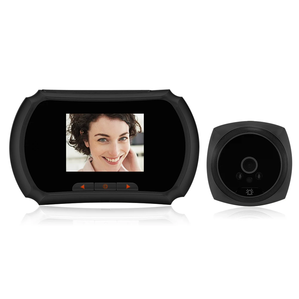 Черный 1.3MP глазок дверной Камера 3-дюймовая пленка ЖК-дисплей Экран монитор Видео дверной глазок дверной звонок фото и видео Запись для дома - Цвет: Черный