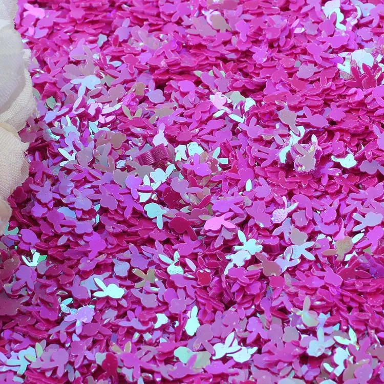 Rose red 10 г Кролик голова пайетки свободные блестки для рукоделия 6 мм Блеск Конфетти художественное оформление ногтей блестки DIY Швейные аксессуары - Цвет: Rose red
