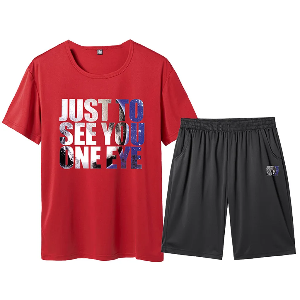 

Casual Men's Set Summer Thin Set Leisure Fashion Printing Short Sleeve Shorts Sports Set Fitness Sports Sets Y603