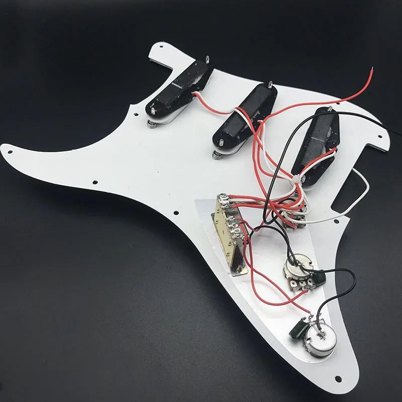 Одна катушка Alnico электрогитара Pickguard звукосниматели AlnicoLoaded Prewired 11 отверстий SSS красный/белый жемчуг белый аксессуары для гитары