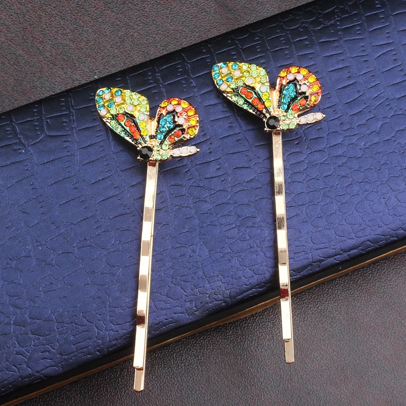 Crystal Rhinestone Butterfly Barrette Hair Clips For Women Korean Style Colorful Hairpin Gifts Girls Fashion Woman Accessori |