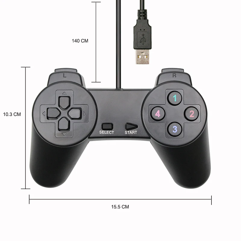 USB 2 0 черный проводной геймпад джойстик контроллер джойстика для ПК ноутбук