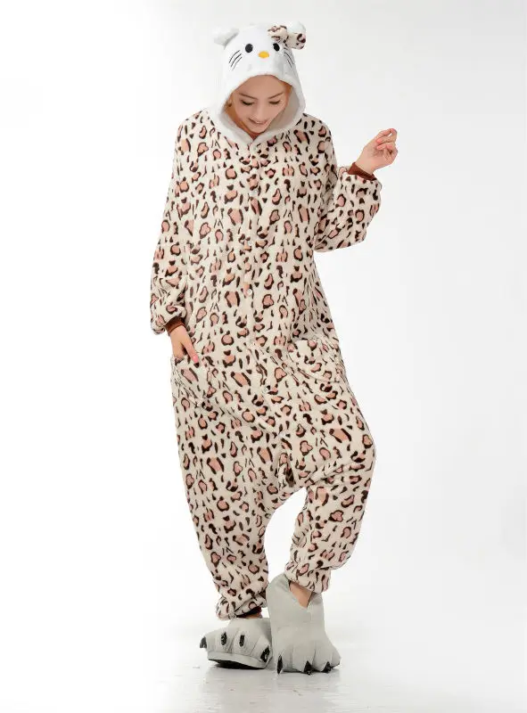 Мужские и женские леопардовые пижамы для взрослых с рисунками животных Onsie