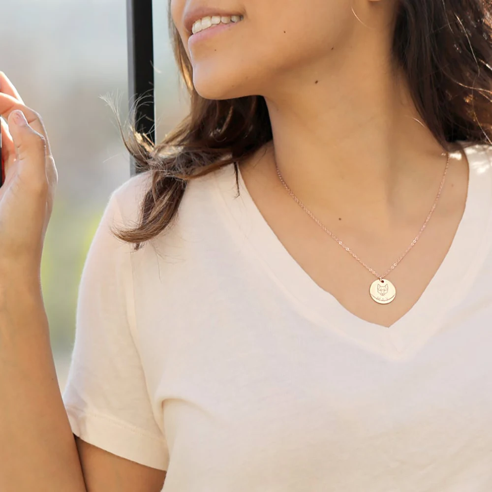 FYW портрет подарок Собака Имя ожерелье персонализированное собаки портретная