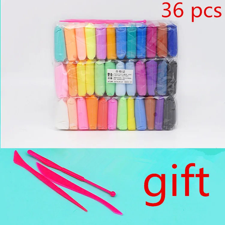36 шт./лот мягкая глина Пластилин Игрушка полимерная глина Пластилин сушка воздуха отпечаток руки Imprimt Lizunov slimes# clay013 - Цвет: 36 colors