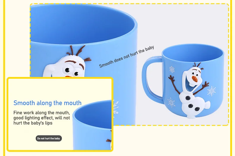 Disney Children's Covered Baby Cup Milk Cup Mouth Cup 3D Cute Handle Baby Drinking Cup