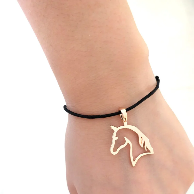 

hzew simple horse head String Braided Bracelet Jewelry Charm Bracelets & Bangles gift for Couple or Kids