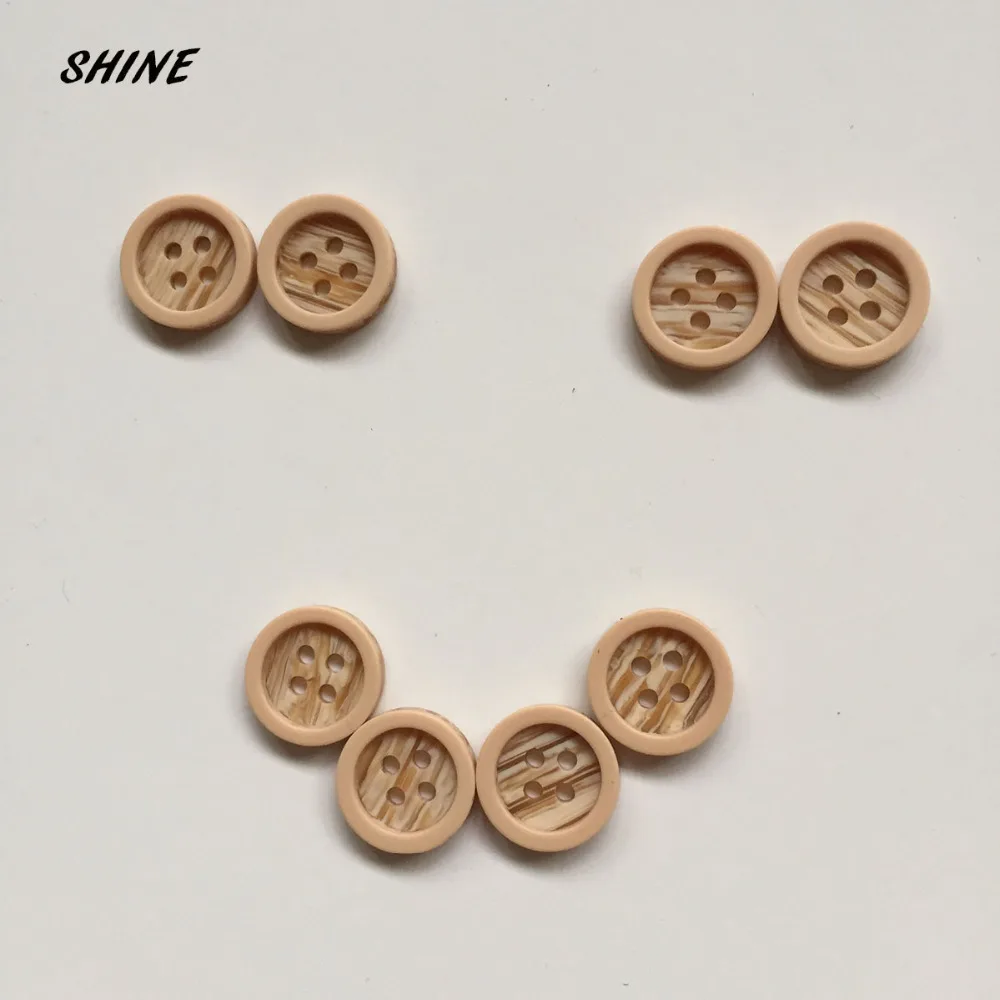 SHINE Resin Sewing Buttons Scrapbooking Round Faux-Wooden Four Holes 11.5mm Dia. 24 PCs Costura Botones Decorate bottoni botoes | Дом и сад
