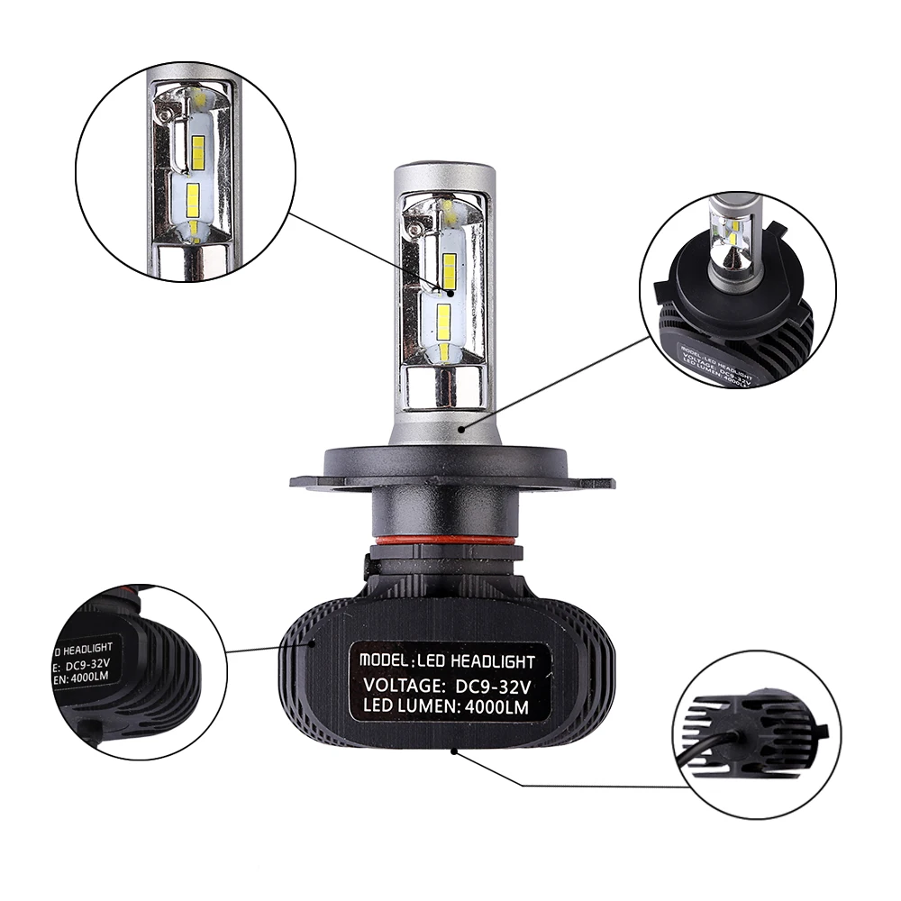 2 шт. авто Led H7 фара 9005 9006 HB3 HB4 головная лампа H4 Hi Lo автомобильная 6500K CSP чип 50 Вт 8000lm