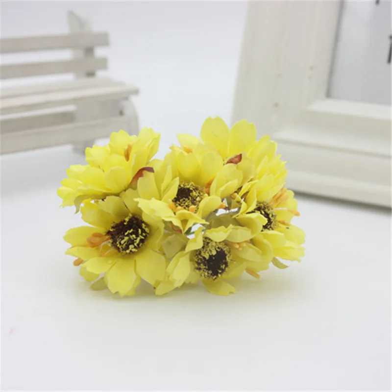 6 шт./Лот шелковые цветы искусственные имитация высококачественной хризантемы