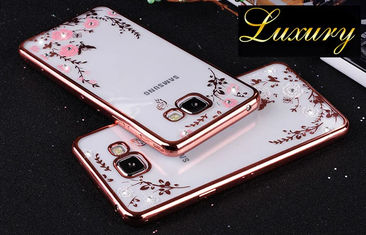 Прозрачная крышка для samsung Galaxy A30 A50 M20 M10 S10E S10 S9 S8 J4 J6 A6 A8 плюс A9 A7 S7edge Note9 чехлы с цветами и бриллиантами мягкий чехол