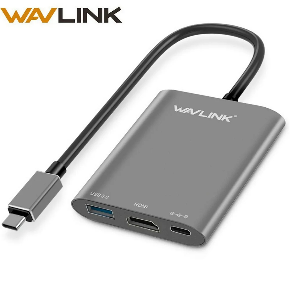 Алюминиевый концентратор USB C Wavlink внешний 3 1 Gen 2 Супер Скоростной типа с портами