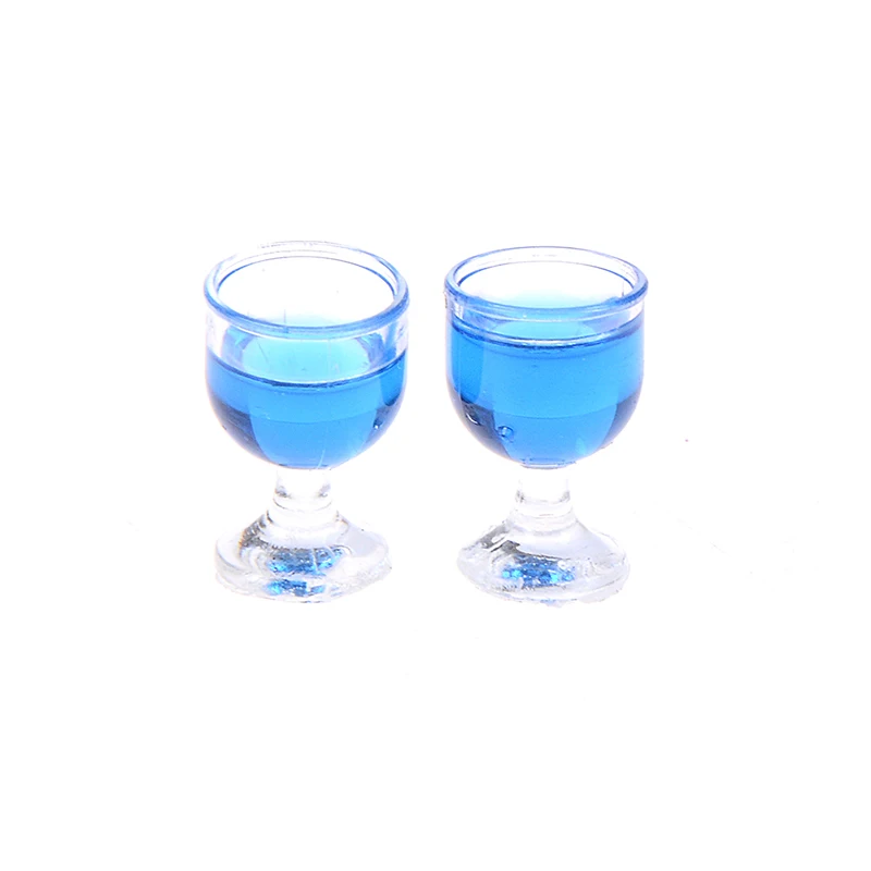 2PCS Новая модель Стакана Для лимонной воды, соковыжималка для вина, пива, бутылки для молока, аксессуары для миниатюрного кукольного домика, кухонные игрушки - Цвет: 2PCS