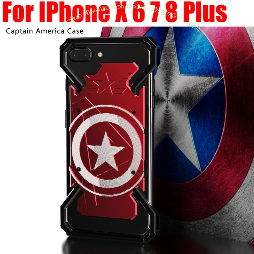 Чехол для IPhone 11 Pro X XS Max XR 6 7 8 Plus, модный, крутой, американский капитан, алюминиевая металлическая рамка, задняя крышка для iPhone XR IP802